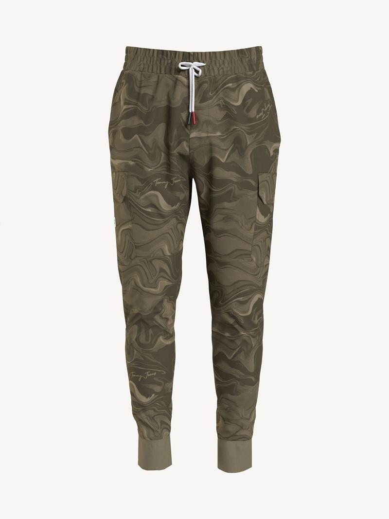 Férfi Tommy Hilfiger Marble print cargo Jogger Nadrág Barna Színes | HU 1136XYU